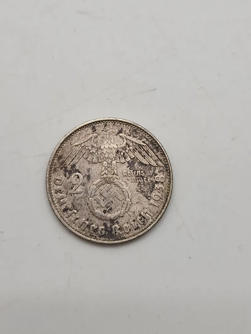 Original 2 Reichmark fra 1939 - sølv