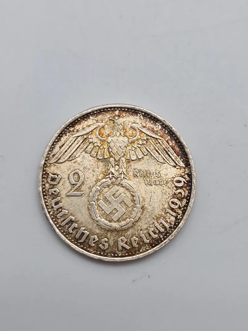 Original 2 Reichmark fra 1939 - sølv
