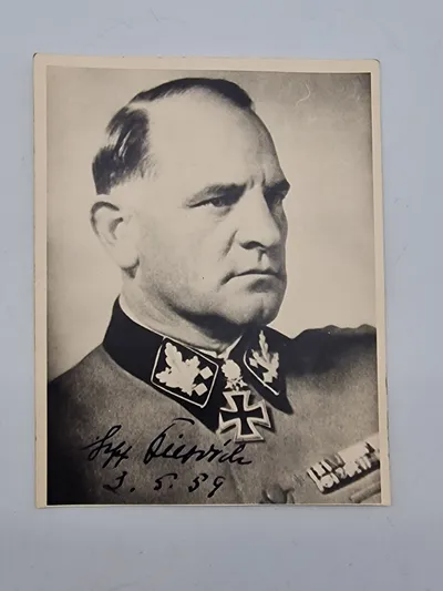 WWII German Waffen-SS General Sepp Dietrich original signatur