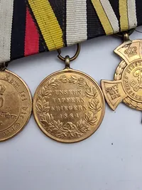 Original tysk spange med bl.a. medaljen for invasionen af Dybbøl og Als - en rigtig 1864 ting