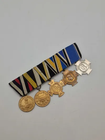 Original tysk spange med bl.a. medaljen for invasionen af Dybbøl og Als - en rigtig 1864 ting