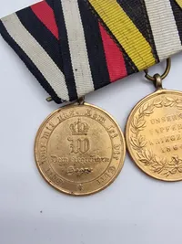 Original tysk spange med bl.a. medaljen for invasionen af Dybbøl og Als - en rigtig 1864 ting