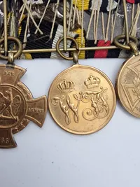 Original tysk spange med bl.a. medaljen for invasionen af Dybbøl og Als - en rigtig 1864 ting