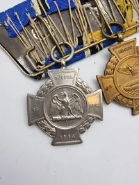 Original tysk spange med bl.a. medaljen for invasionen af Dybbøl og Als - en rigtig 1864 ting