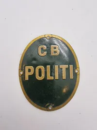 Originalt M/38 politi skilt og originalt skilt fra CB politi - ww2