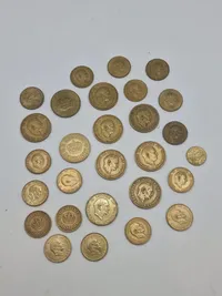 Samling originale danske “gule” mønter