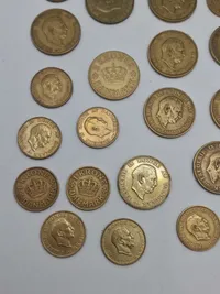 Samling originale danske “gule” mønter
