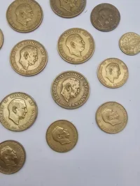 Samling originale danske “gule” mønter