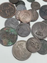 Samling originale danske “Delfin” mønter