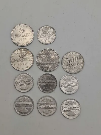 Originale tyske Mark mønter fra 1920’erne