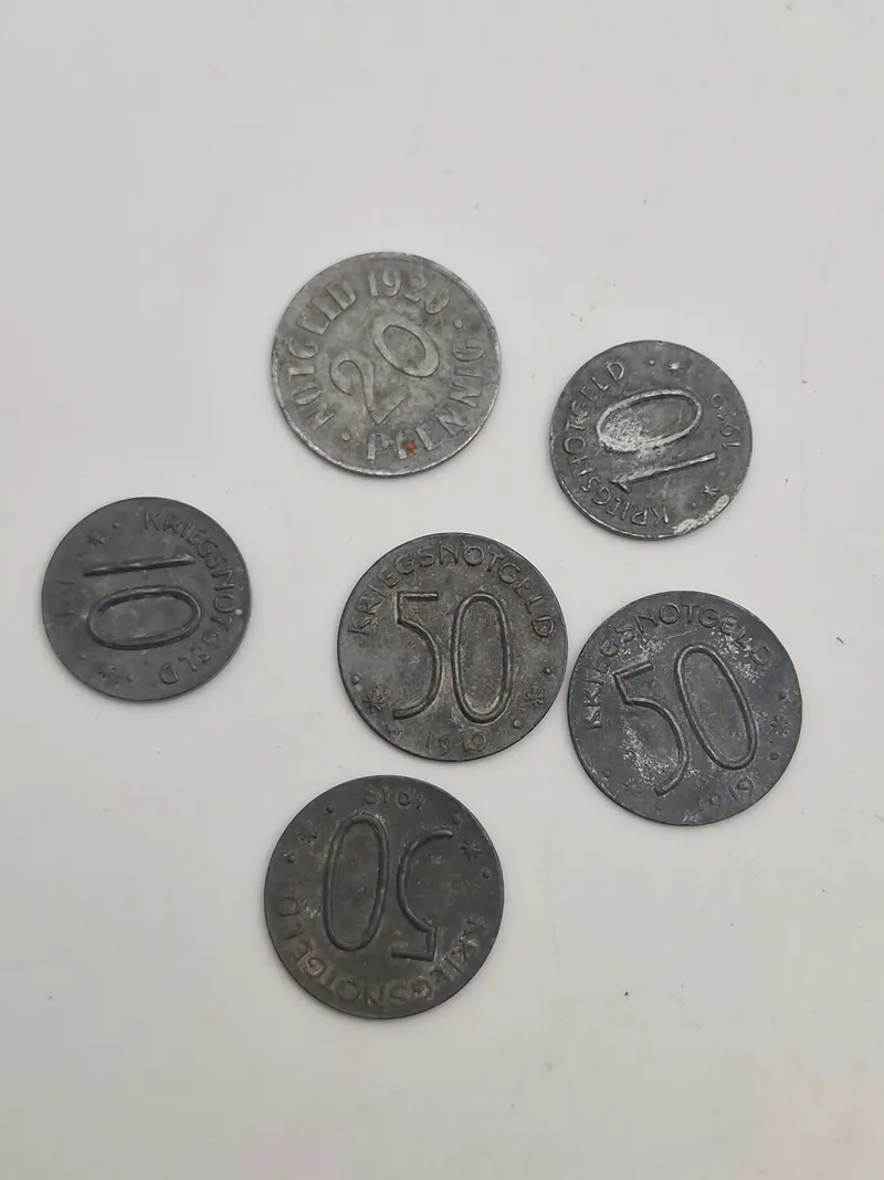 Samling originale “Kriegsnotgeld” mønter