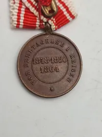 Original miniature (Dobbeltmedalje) for deltagelse i begge slesvigske krige