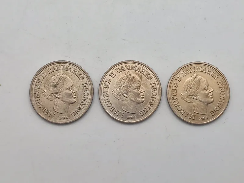 3 stk originale mønter fra kronprins Frederik - nu konge 18 års fødselsdag den 26 maj 1986
