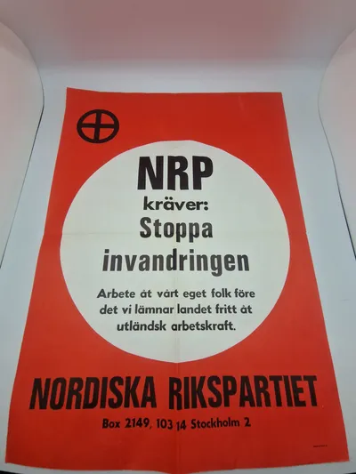 Original plakat fra det svenske nynazist parti - NRP
