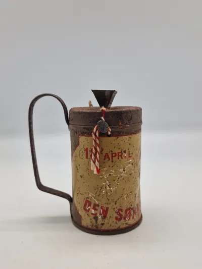 Original indsamlingsbøsse fra "den sønderjyske dag"
