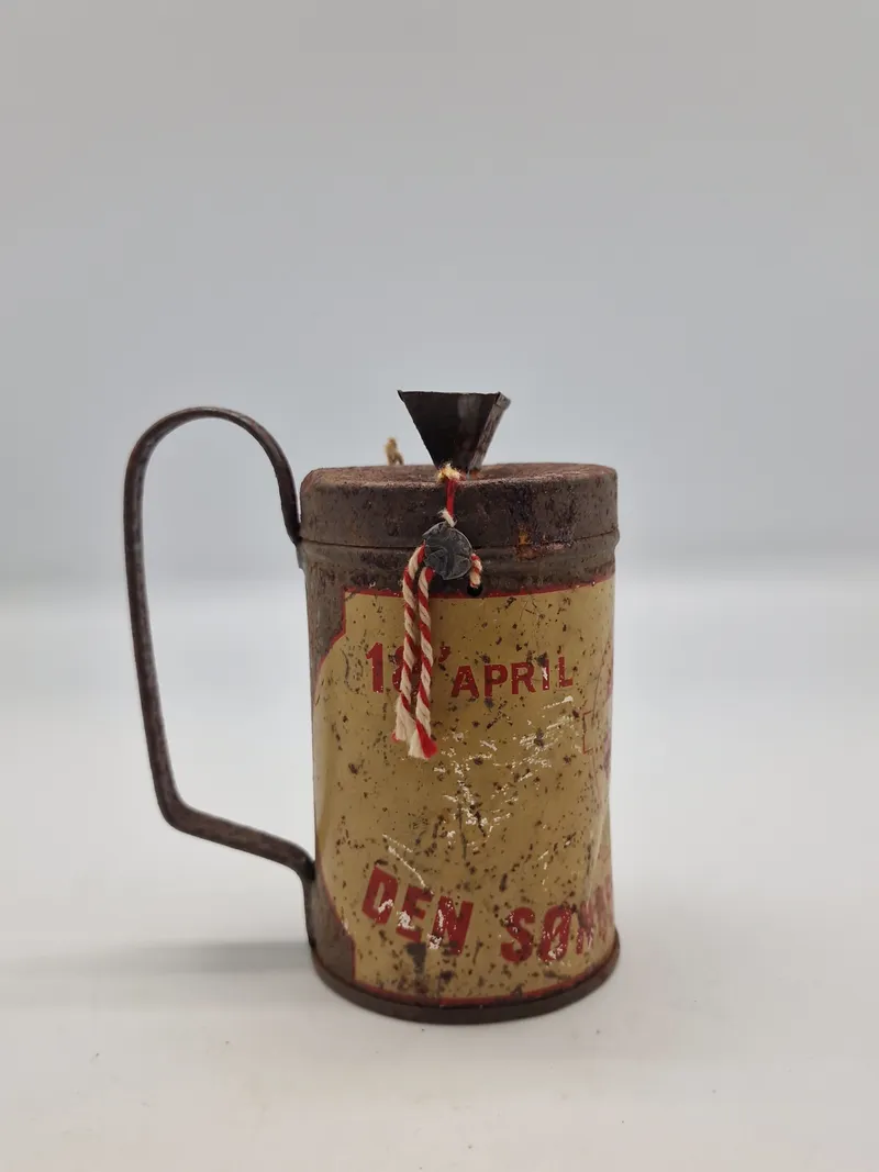 Original indsamlingsbøsse fra "den sønderjyske dag"