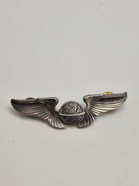 Original WWII US Army Air Corps 3" Navigator Wing - sterlingsølv