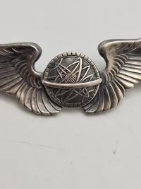 Original WWII US Army Air Corps 3" Navigator Wing - sterlingsølv