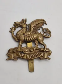 Originalt baretmærke fra dansker i The Buffs - Royal East Kent Regiment