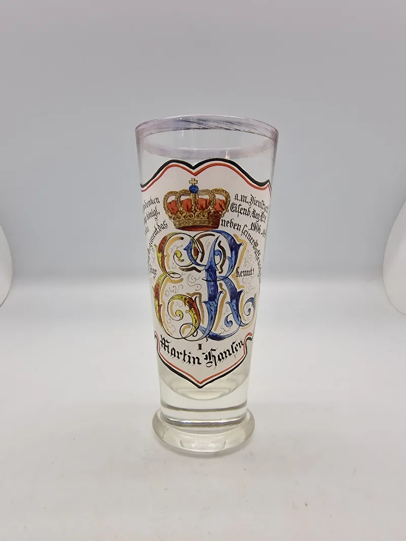 Originalt Glas fra Dansk WW1 krigsdeltager