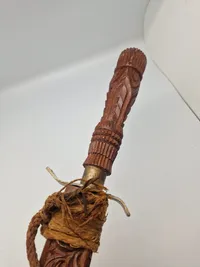Ornate Indonesian Sword with Hand Carved Wooden Sheath