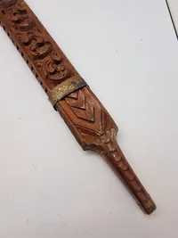 Ornate Indonesian Sword with Hand Carved Wooden Sheath
