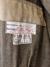Original Navngiven Australsk WW2 uniform