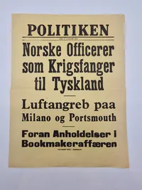 Original spiseseddel fra ww2 - Politikken