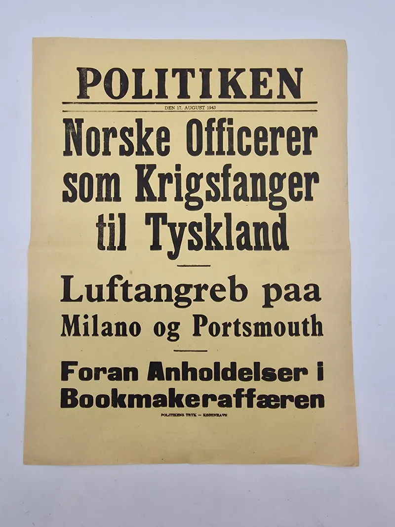 Original spiseseddel fra ww2 - Politikken
