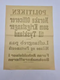 Original spiseseddel fra ww2 - Politikken