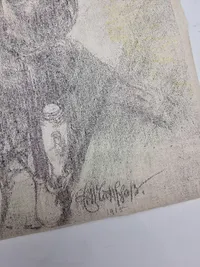 Originalt tysk ww1 lot 1914 julegave pibe og tegning med modtageren