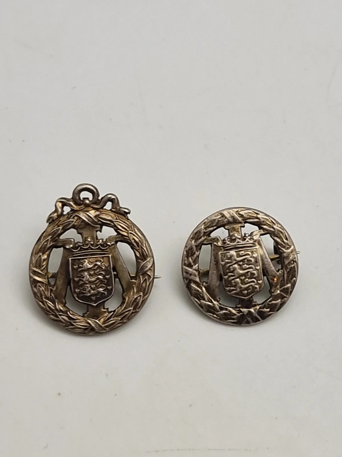 Originale Danske militære idrætsmærker - sølv
