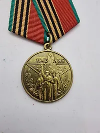 Original medalje 30-års dagen for sejren i den Store Fædrelandskrig 1941-1945 & Jubilæumsmedaljen "40-årsdagen for sejren i den Store Fædreslandskrig 1941-1945