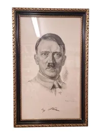 Originalt Indrammet billede af Adolf Hitler