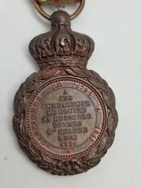 Original Fransk Napoleons krigs deltager medalje ( også givet til Danskere ) Sankt Helena-medalje, også kendt som "Médaille de Sainte-Hélène"