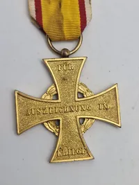 Originalt Lippes Krigsfortjenestekors (War Merit Cross of Lippe), en militær dekoration fra Fyrstendømmet Lippe i Tyskland