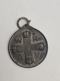 Original Rote Kreuz-Medaille, II. Klasse & Pre-WWI 1912 German National Flugspende Zeppelin Donation Bronze Medal