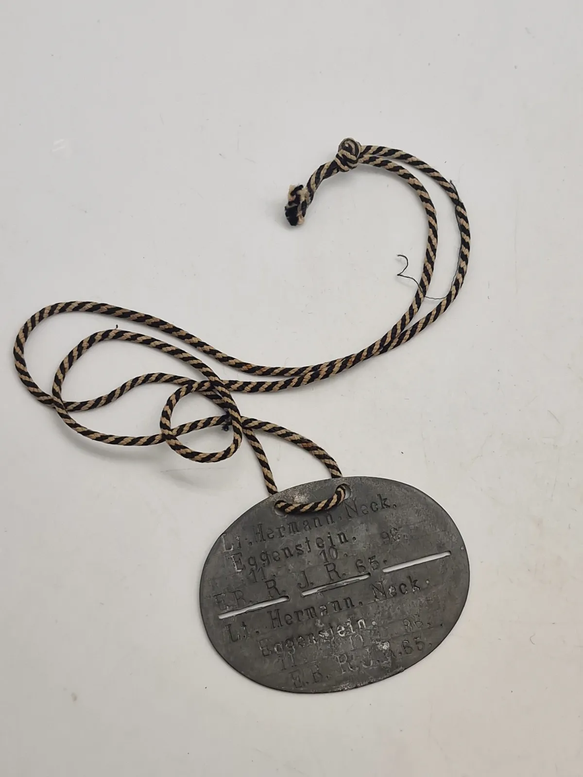 Originalt tysk ww1 erkennungsmarke