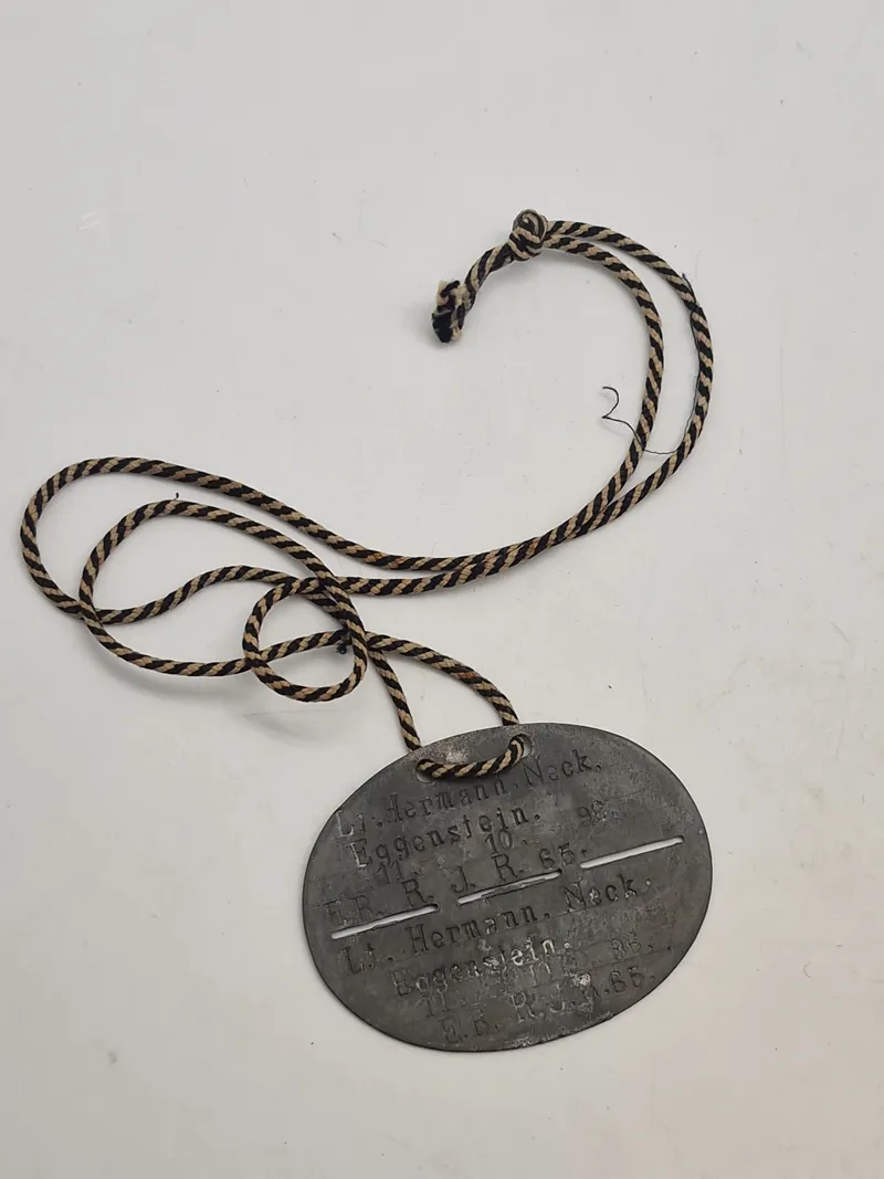 Originalt tysk ww1 erkennungsmarke