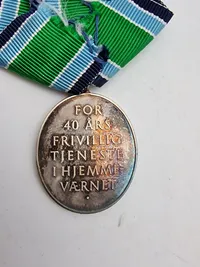 Original medalje for 40 års frivillig tjeneste i hjv - sølv