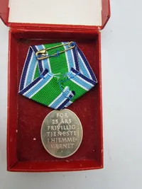 Original HJV medalje for 25 års tro tjeneste - sterlingsølv