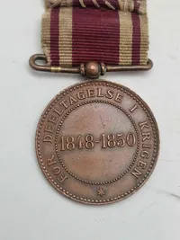 Original dansk krigsdeltager medalje - 1848-50