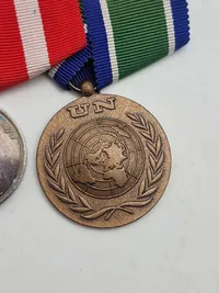 Original dansk medaljespange (FN & Hæderstegnet for god tjeneste ved hæren - Fortjent - sølv)