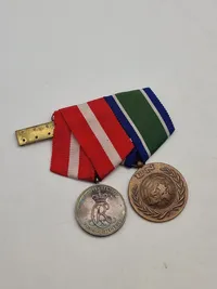 Original dansk medaljespange (FN & Hæderstegnet for god tjeneste ved hæren - Fortjent - sølv)