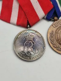 Original dansk medaljespange (FN & Hæderstegnet for god tjeneste ved hæren - Fortjent - sølv)