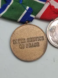 Original dansk medaljespange (FN & Hæderstegnet for god tjeneste ved hæren - Fortjent - sølv)