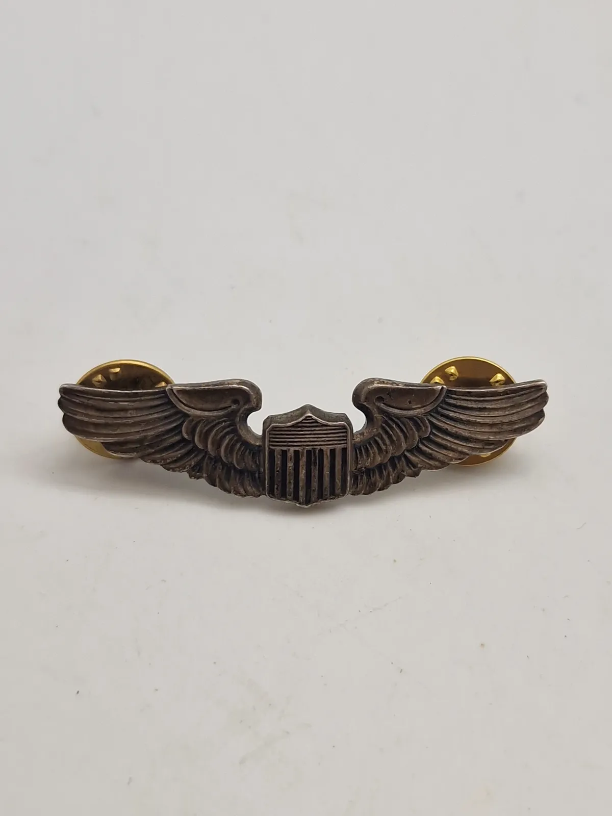 Original WW2 pattern United States Army Air Force pilot Wing - sterlingsølv