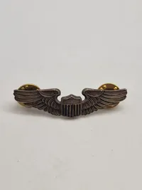 Original WW2 pattern United States Army Air Force pilot Wing - sterlingsølv