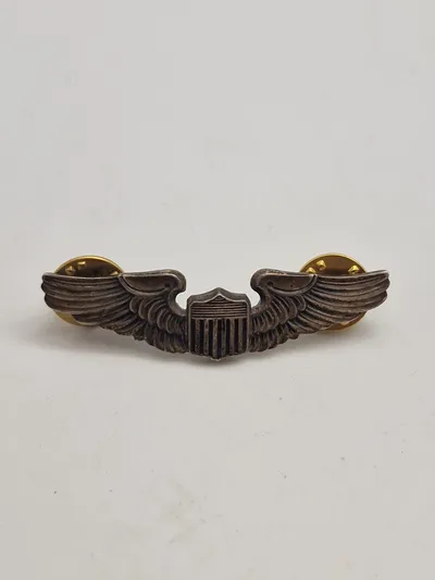 Original WW2 pattern United States Army Air Force pilot Wing - sterlingsølv
