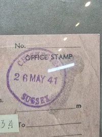 Originalt telegram sendt til falden sømands forældre HMS. Hood
